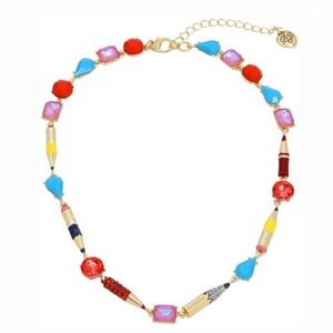 Betsey Johnson Vibrant Red and Blue Back to School Pencil and Accents Necklace